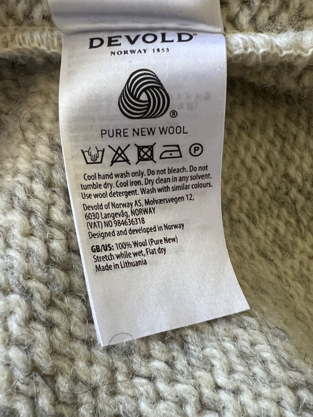Devold of Norway Nansen Gray Melange Wool High Zip Neck Sweater M - Picture 6 of 10